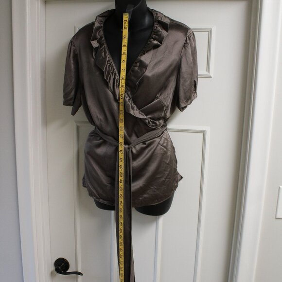 Lafayette 148 NY Silk Wrap Blouse - Picture 1 of 6